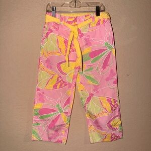 Lilly Pulitzer Girls Multicolored Tropical Capri Pants Size 10